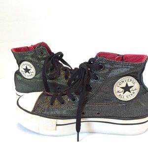 Converse Platform Girls’ Metallic Hightops Sz 3